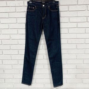 Earnest Sewn Women's Natasha Mid Rise‎ Skinny Jeans Dark Wash Denim